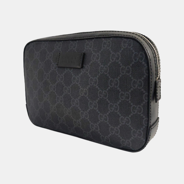 GG Supreme Small Monogram Coated Canvas Black