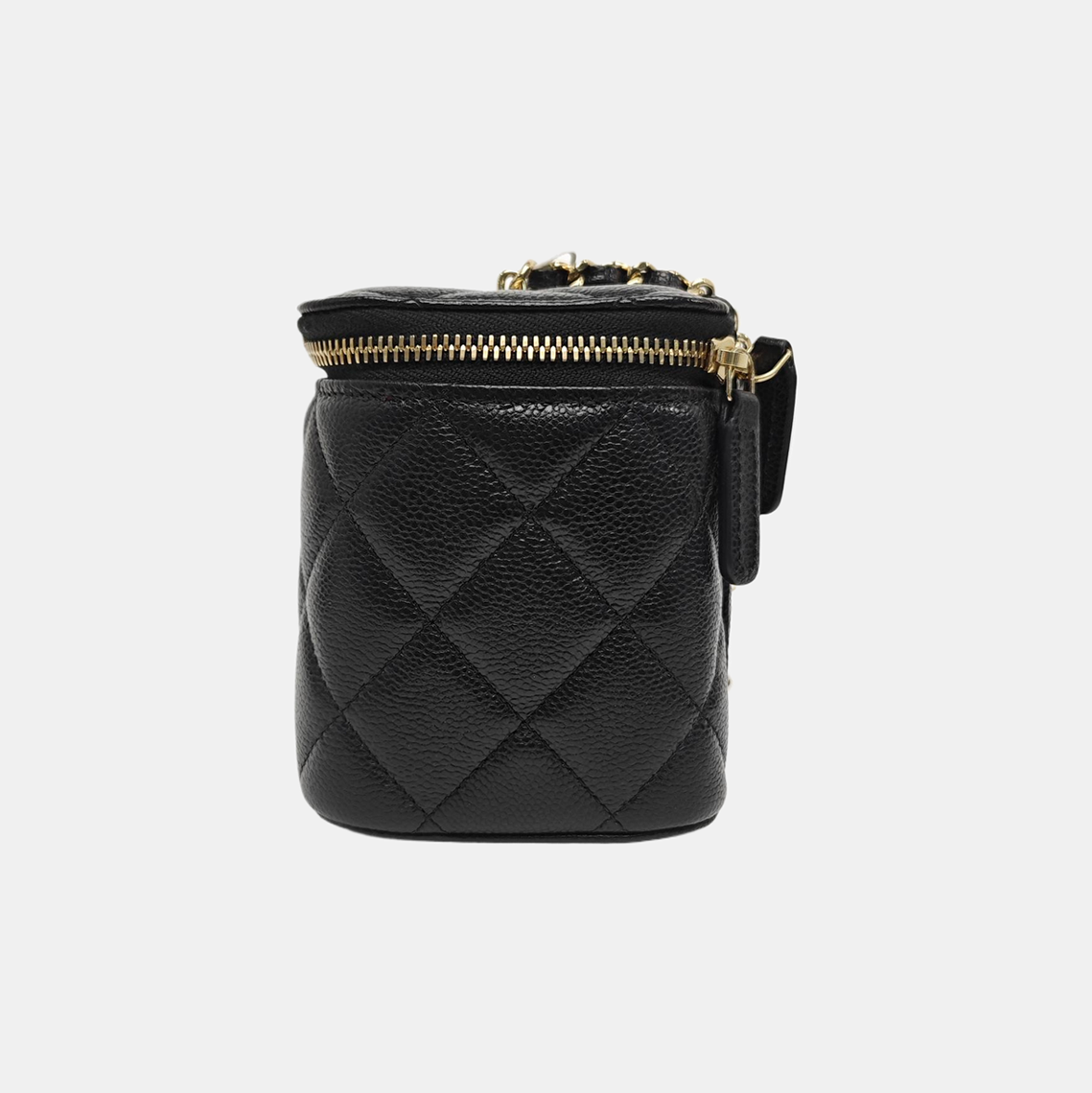 VANITY CASE Small Quilted Grained Calfskin Black
