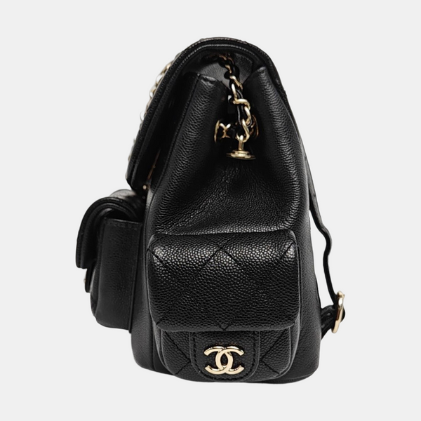 Quilted Grained Calfskin Small Black
