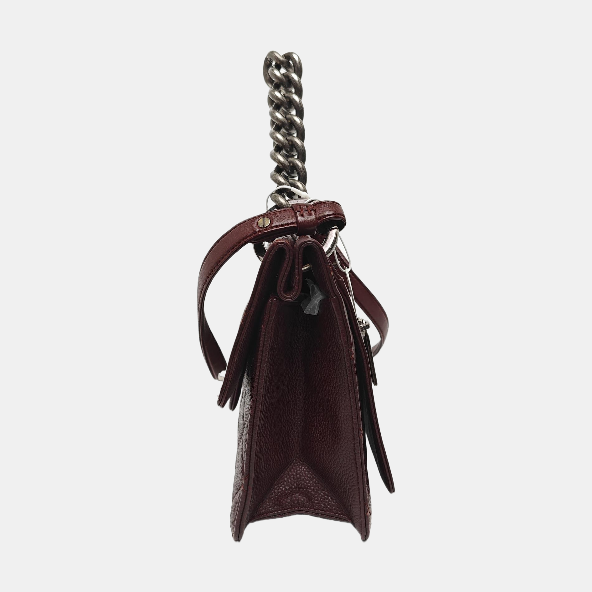 Quilted Grained Calfskin Shoulder Bag Red