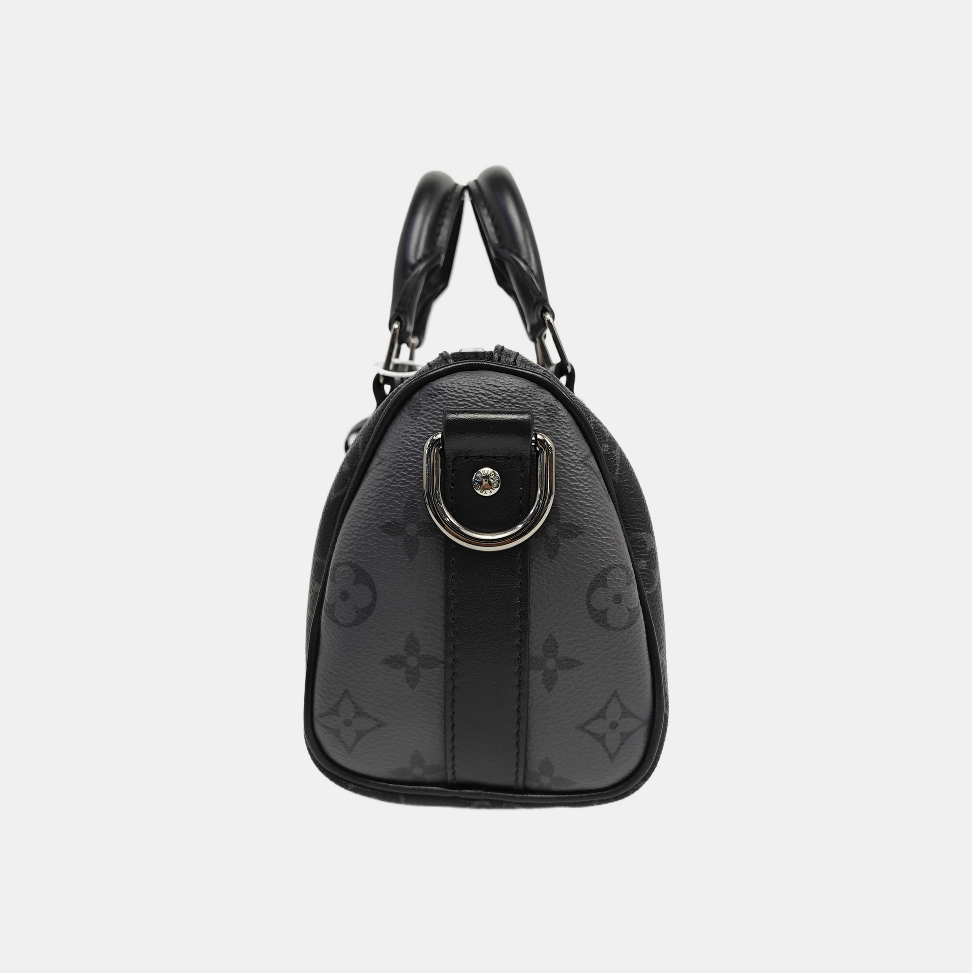 KEEPALL 25 Monogram Coated Canvas Black
