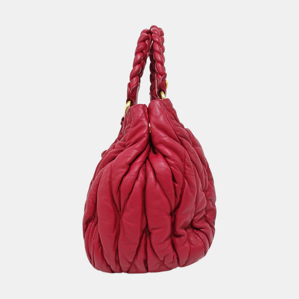 Quilted Lambskin Shoulder Bag Red