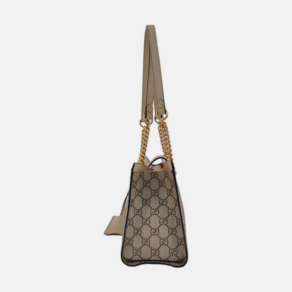 Padlock Small Monogram Coated Canvas Beige