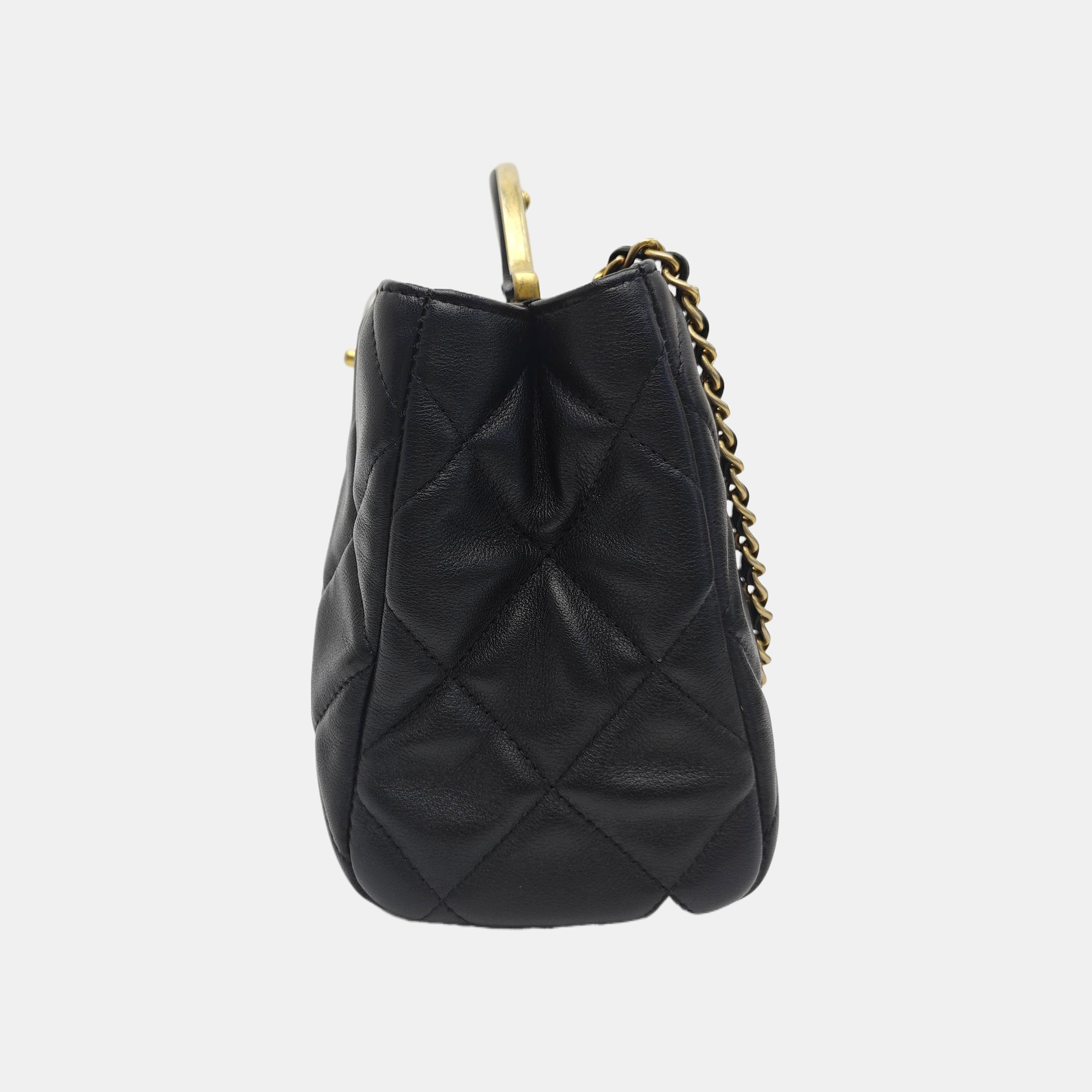Quilted Lambskin Shoulder Bag Small Black