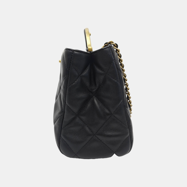 Quilted Lambskin Shoulder Bag Small Black