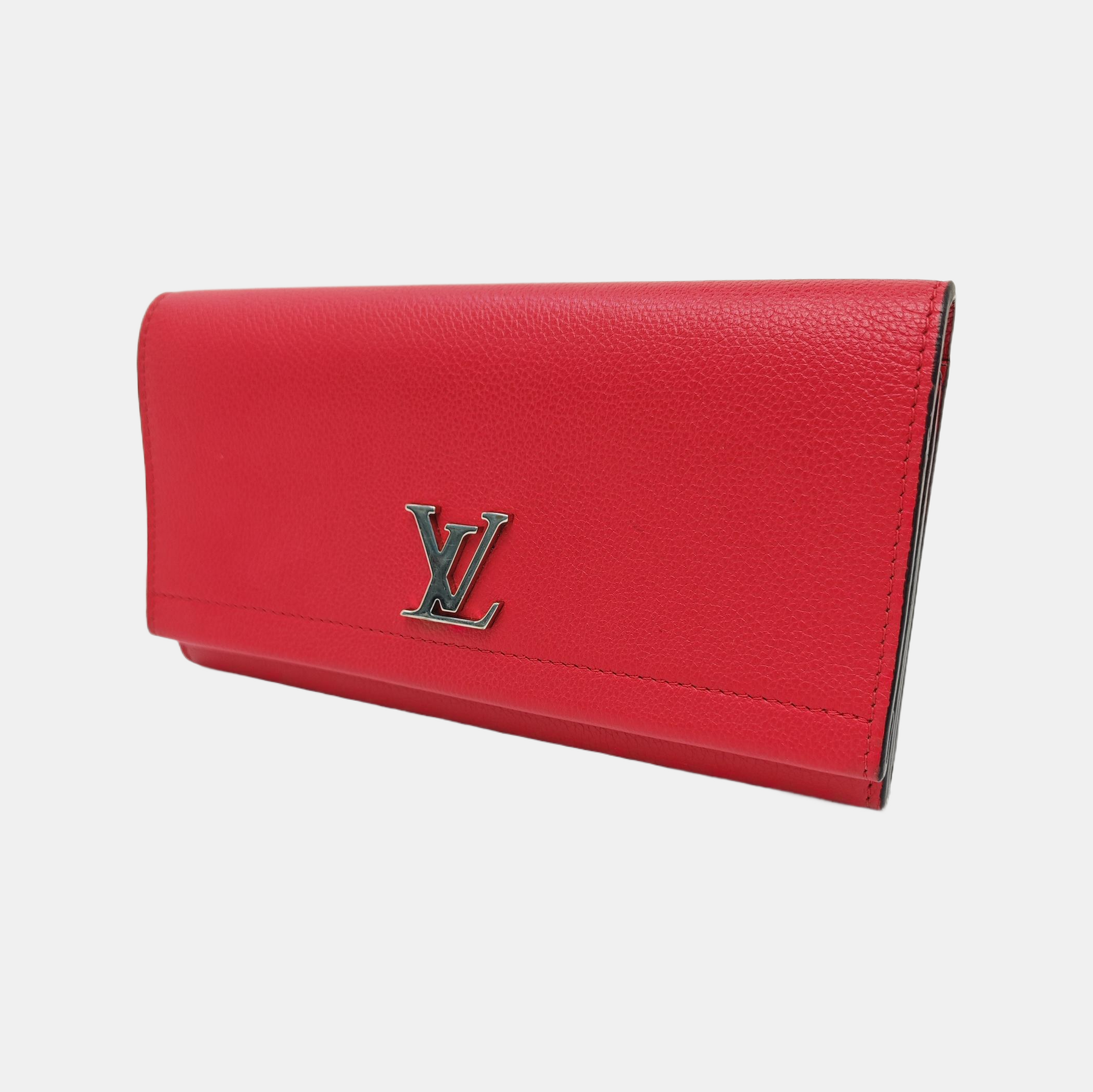 LOCKME BB Calfskin Red Wallet