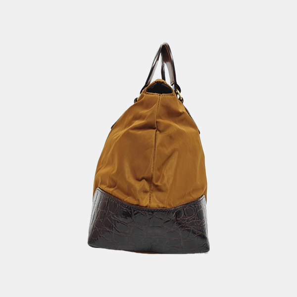 Nylon Tote Bag Brown