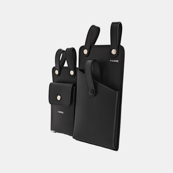 2 Pockets Leather Black