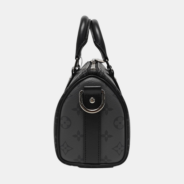KEEPALL 25 Monogram Coated Canvas Black