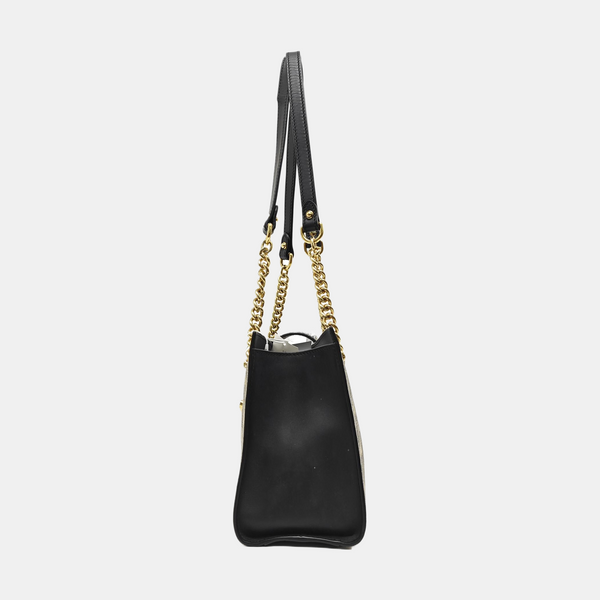 Padlock Small Monogram Coated Canvas Beige