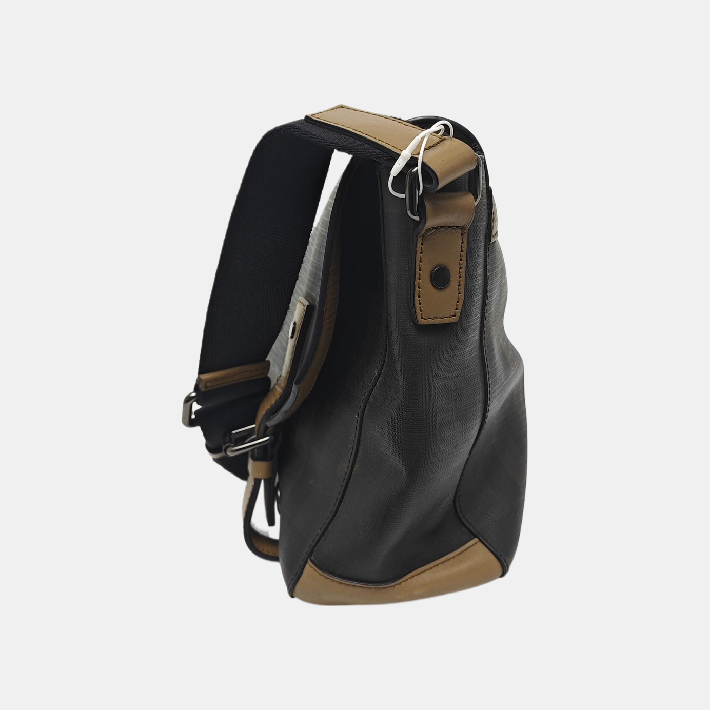 Coated Canvas Shoulder Bag Brown