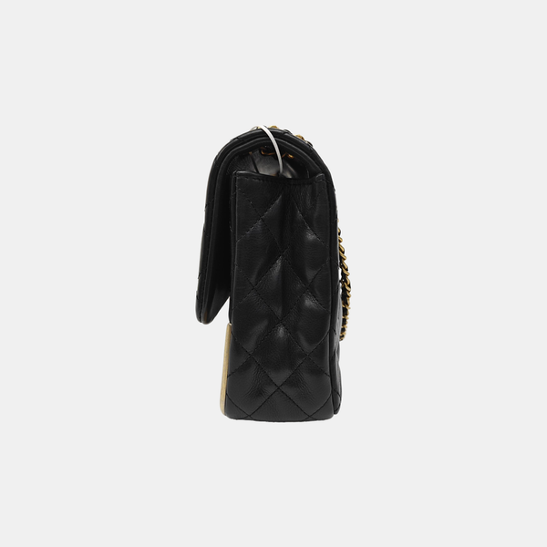 ROCK THE CORNER Medium Quilted Calfskin Black