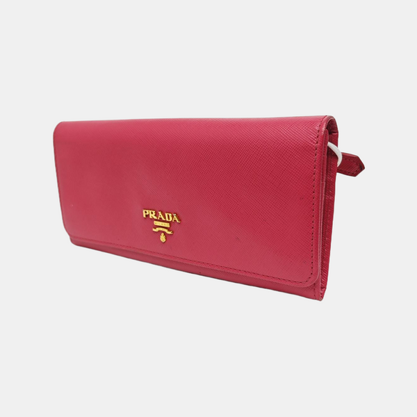 Fold Wallet Saffiano Calfskin Red Wallet