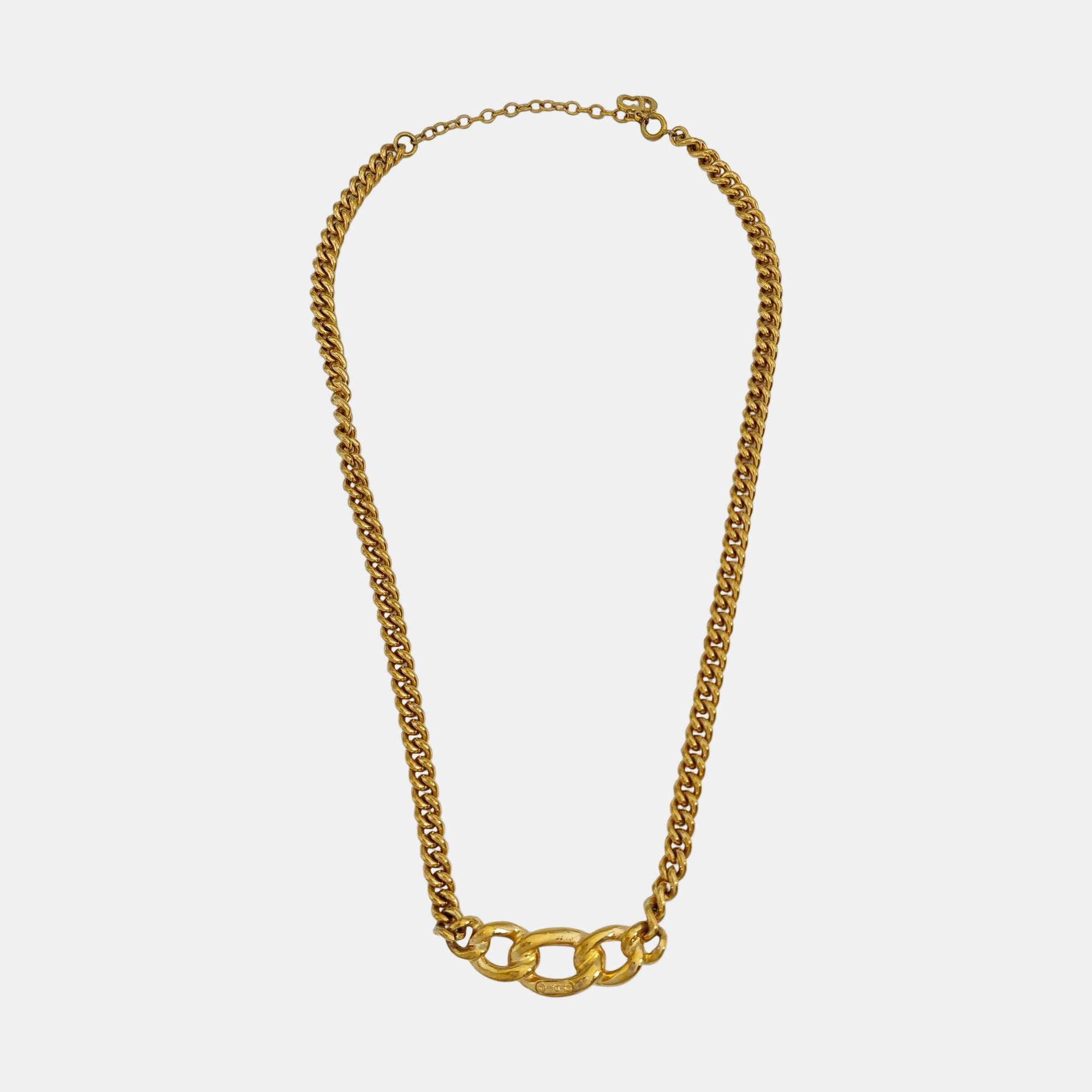 Twist Round Metal Gold Necklace