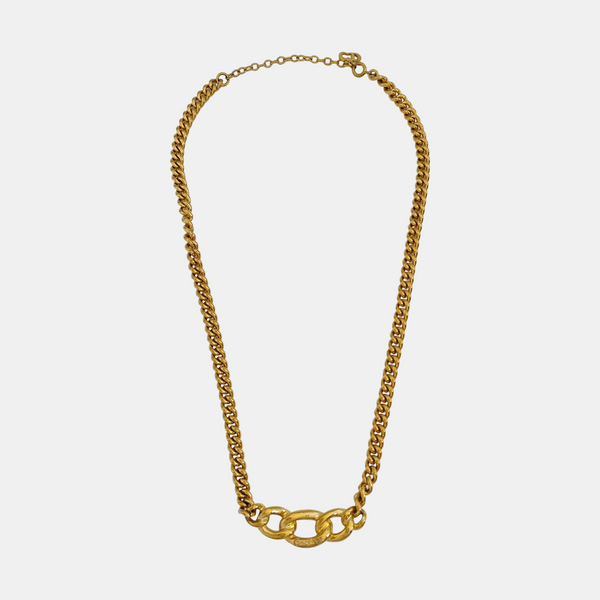 Twist Round Metal Gold Necklace
