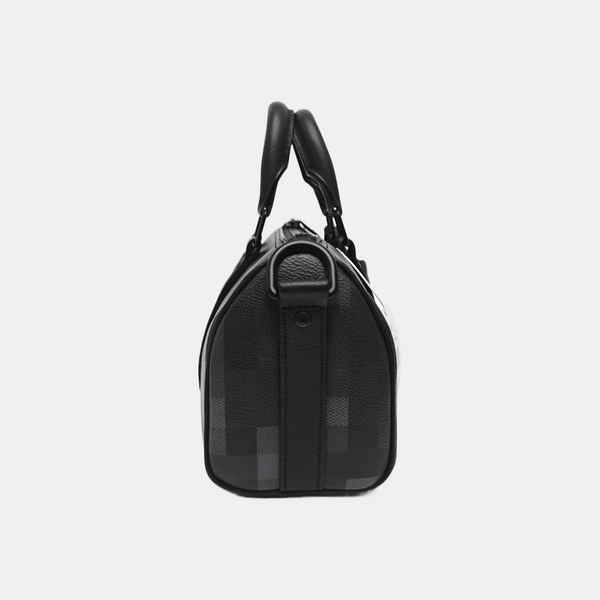 KEEPALL 25 Damier Graphite Coated Canvas Black