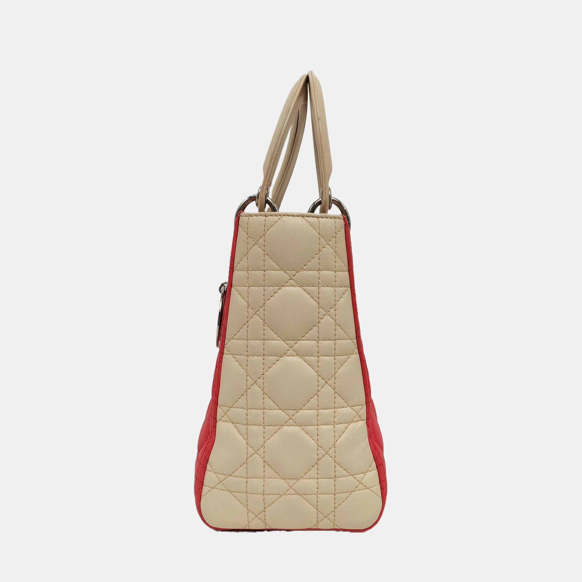 Authenticated pre-owned  Lady Dior Medium Cannage Lambskin Pink - Tote Bag at Looply