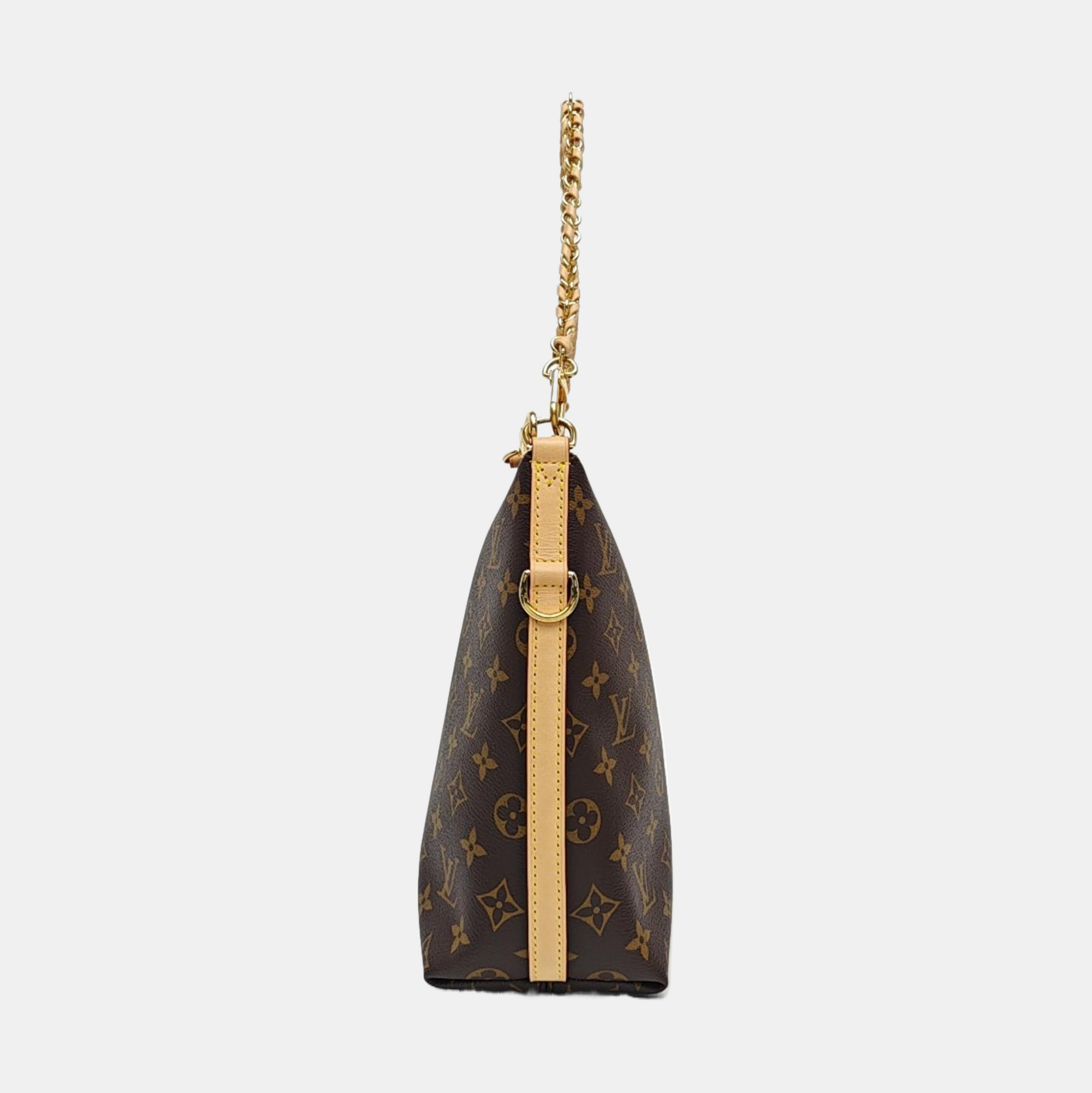 Monogram Coated Canvas Shoulder Bag Brown