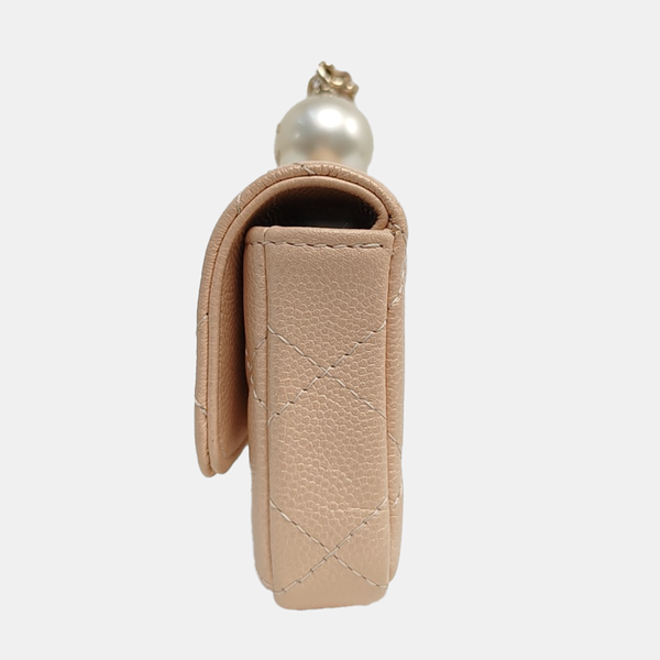 Small Quilted Grained Calfskin Pink