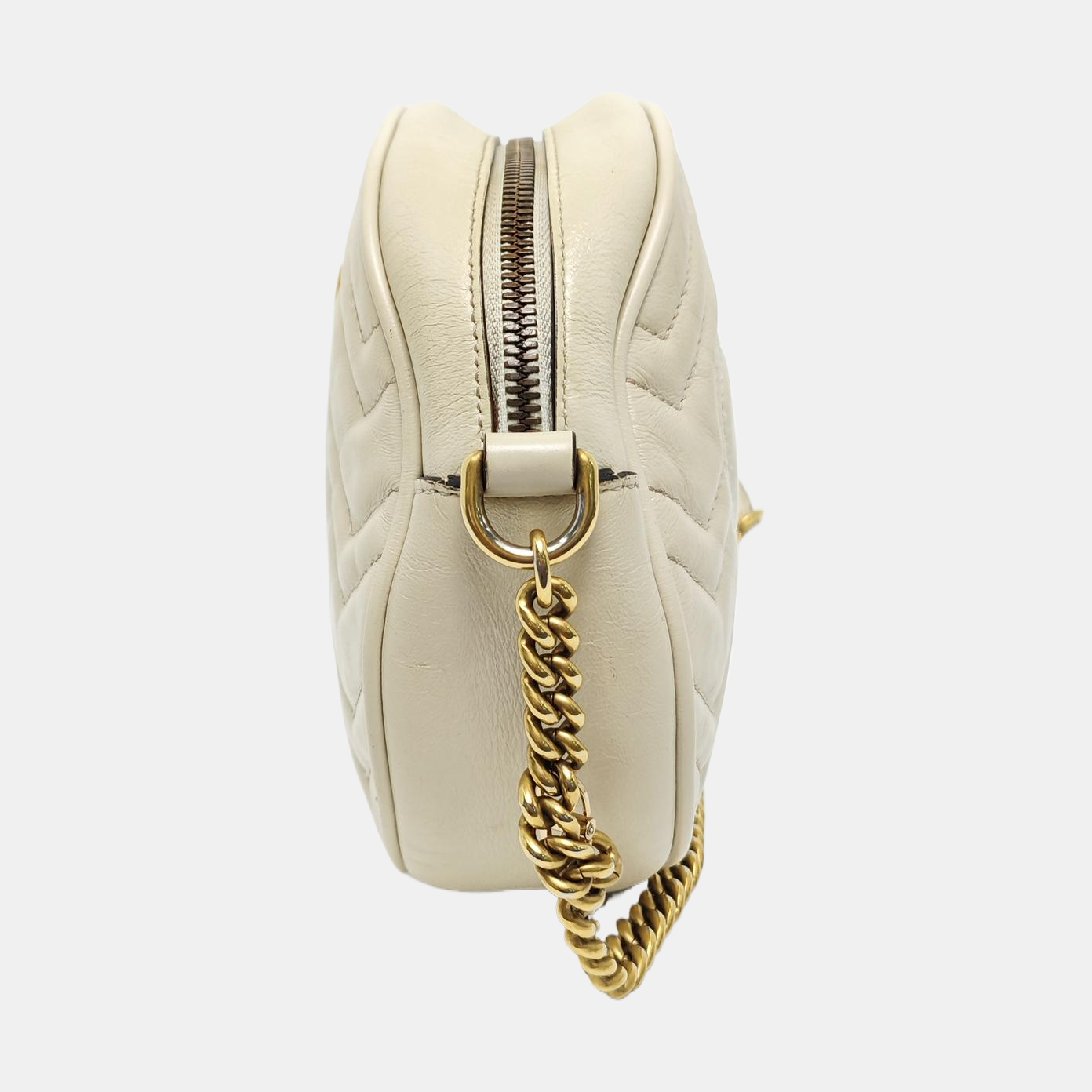GG Marmont Mini Quilted Calfskin White