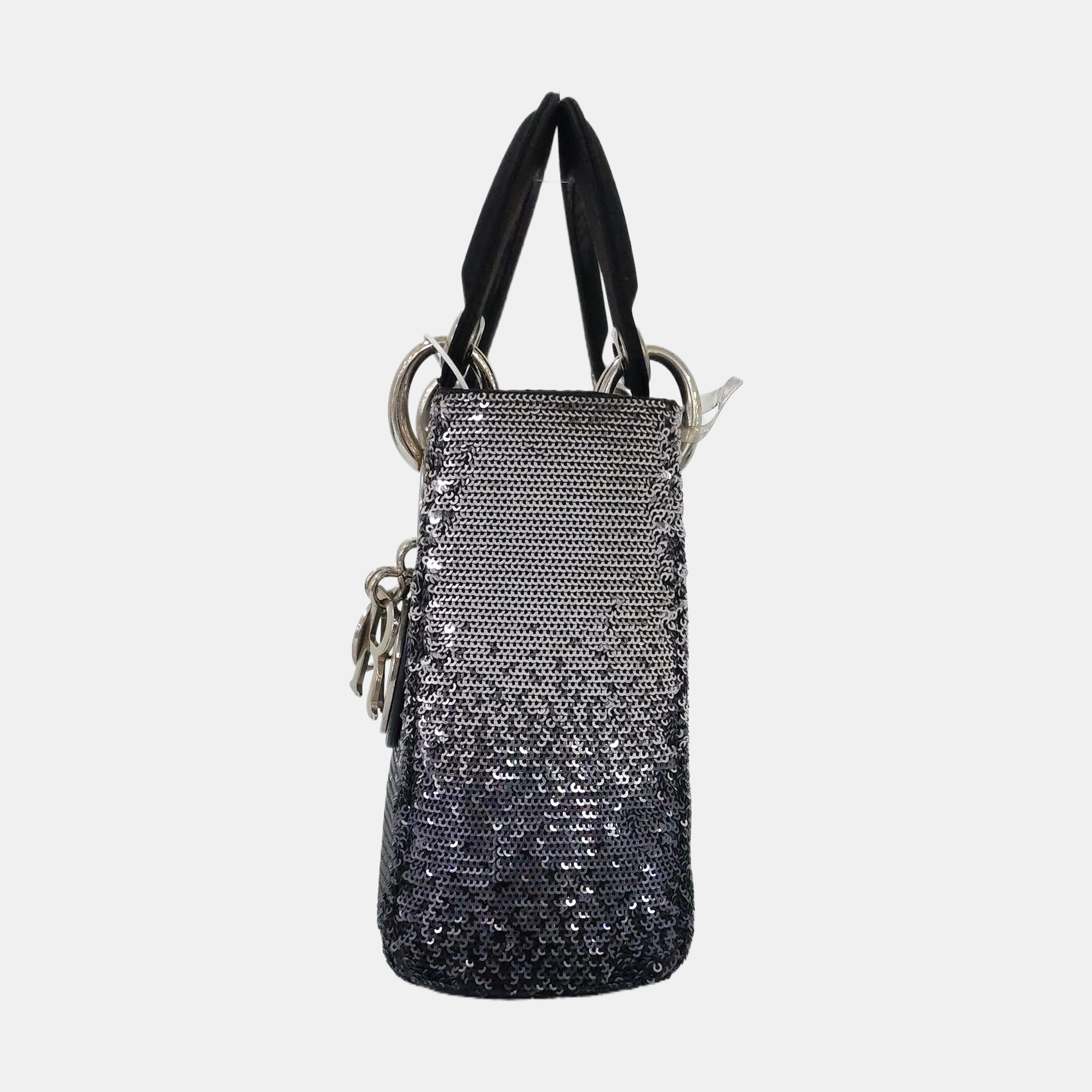 Authenticated pre-owned  Lady Dior Mini Silk Satin Black - Tote Bag at Looply