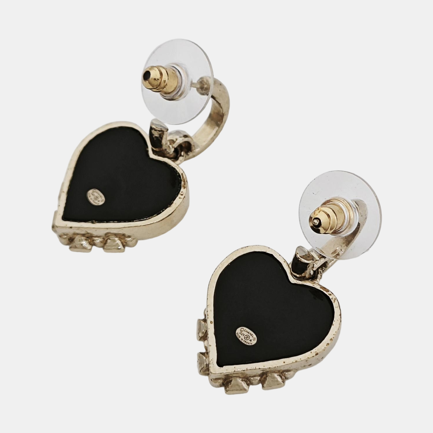 Metal Black Stud Earrings