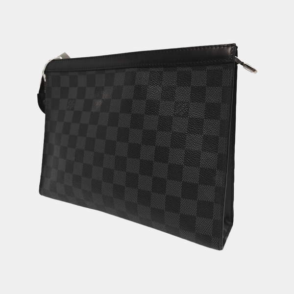 Pochette Voyag MM Damier Graphite Coated Canvas Gray