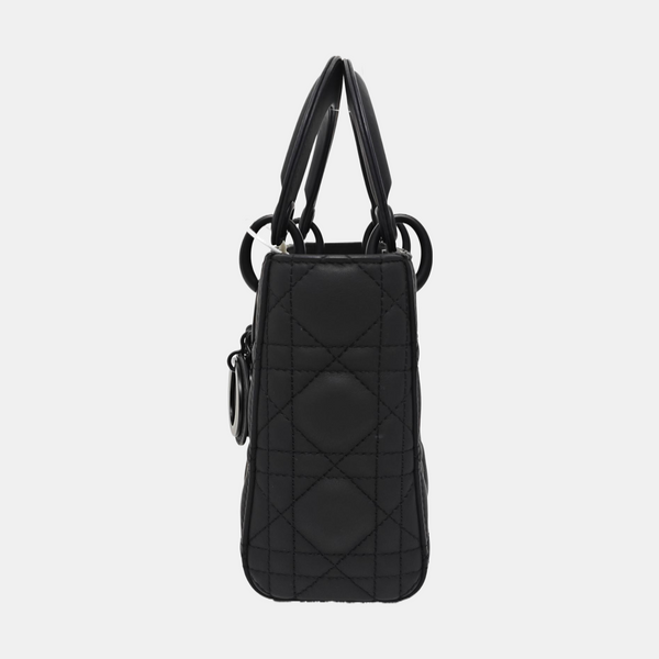 Lady Dior Mini Cannage Calfskin Black