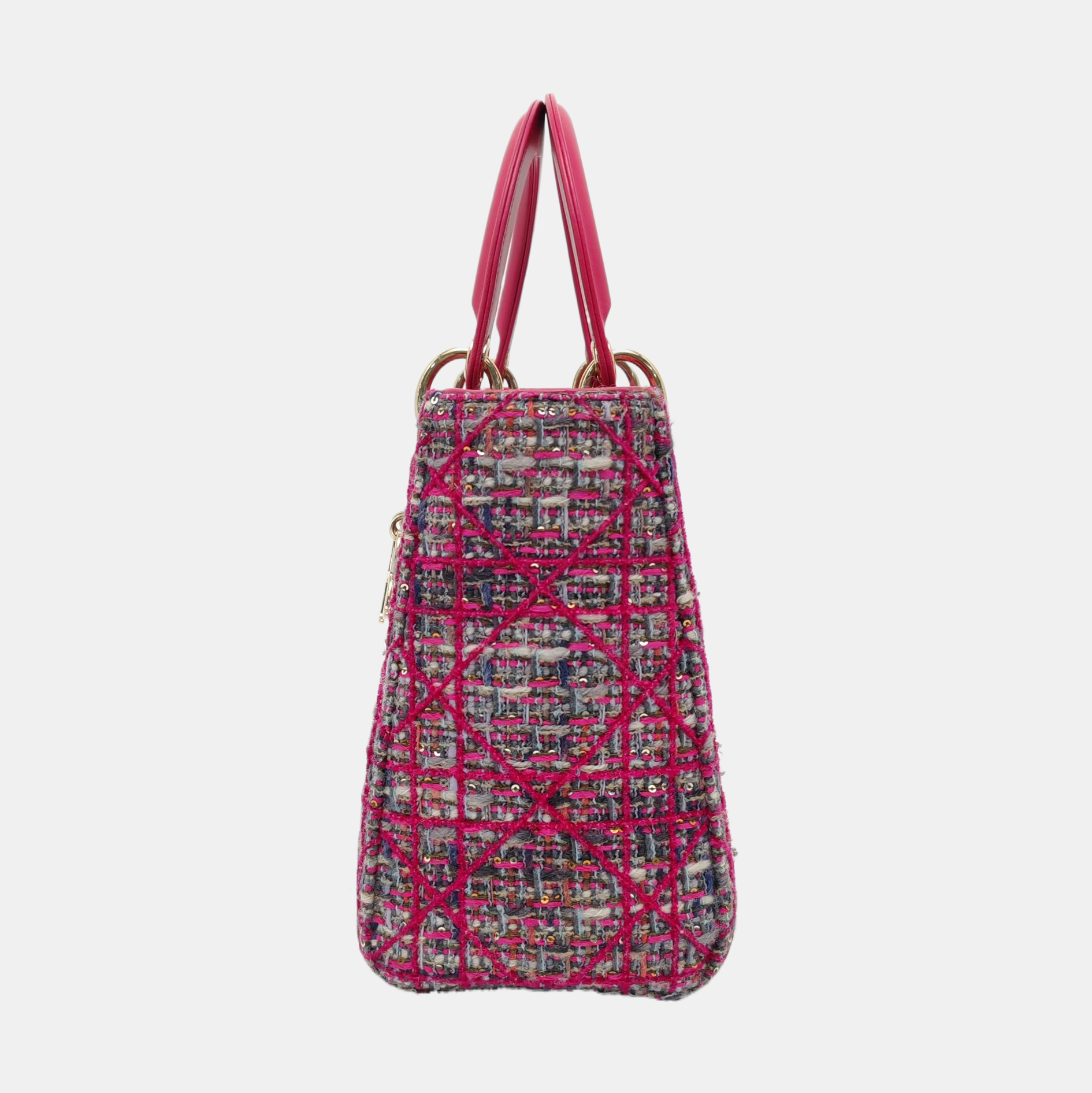 Authenticated pre-owned  Lady Dior Medium Cannage Fabric Multicolor - Tote Bag at Looply