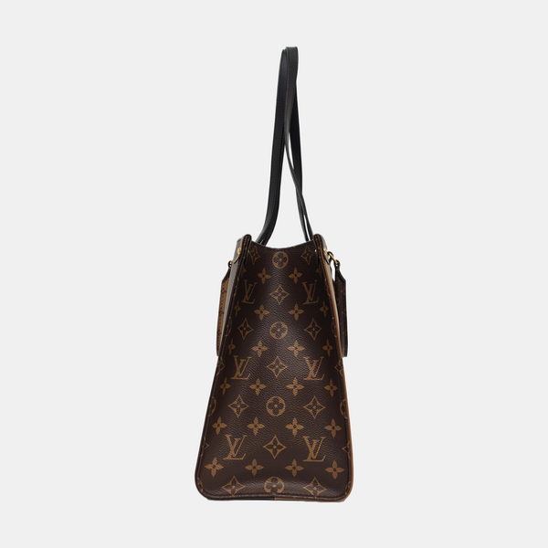 Authenticated pre-owned  ONTHEGO MM Monogram Coated Canvas Brown - Tote Bag at Looply