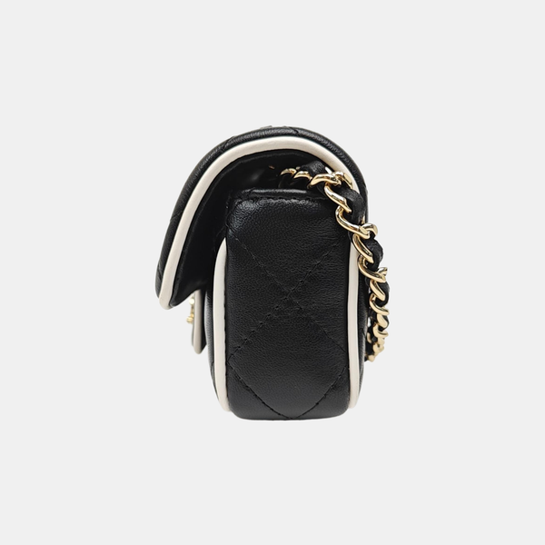 Quilted Lambskin Shoulder Bag Black