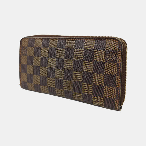ZIPPY Damier Ebene Coated Canvas Brown Wallet