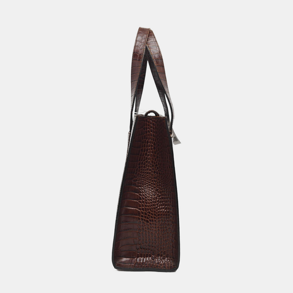Calfskin Top Handle Bag Brown