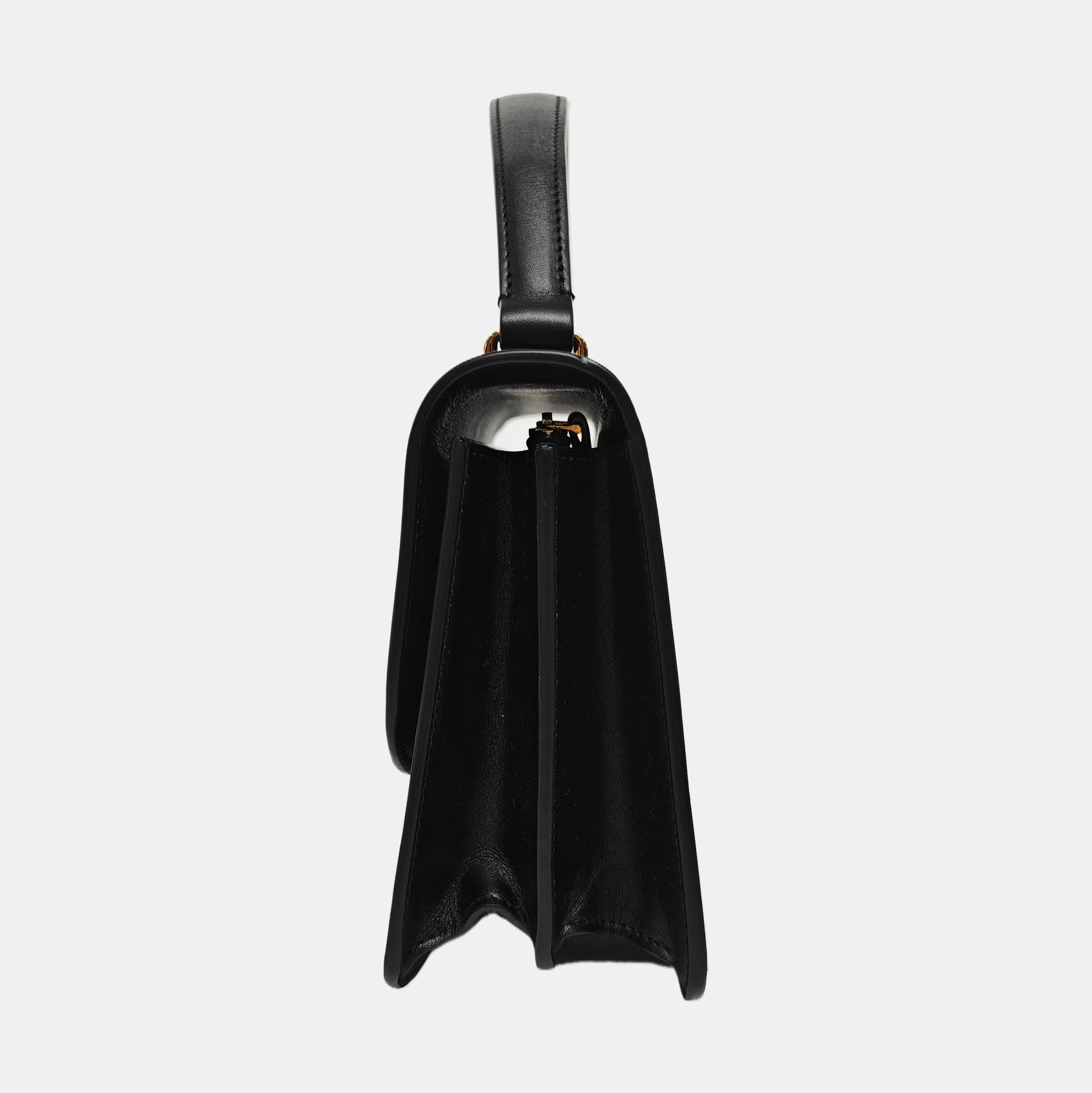 Calfskin Top Handle Bag Black