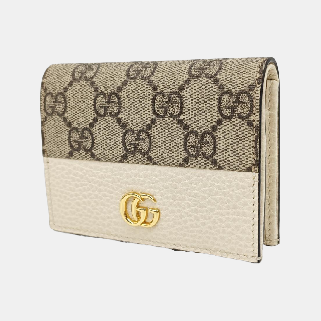 GG Marmont Mini Monogram Coated Canvas Gray Wallet