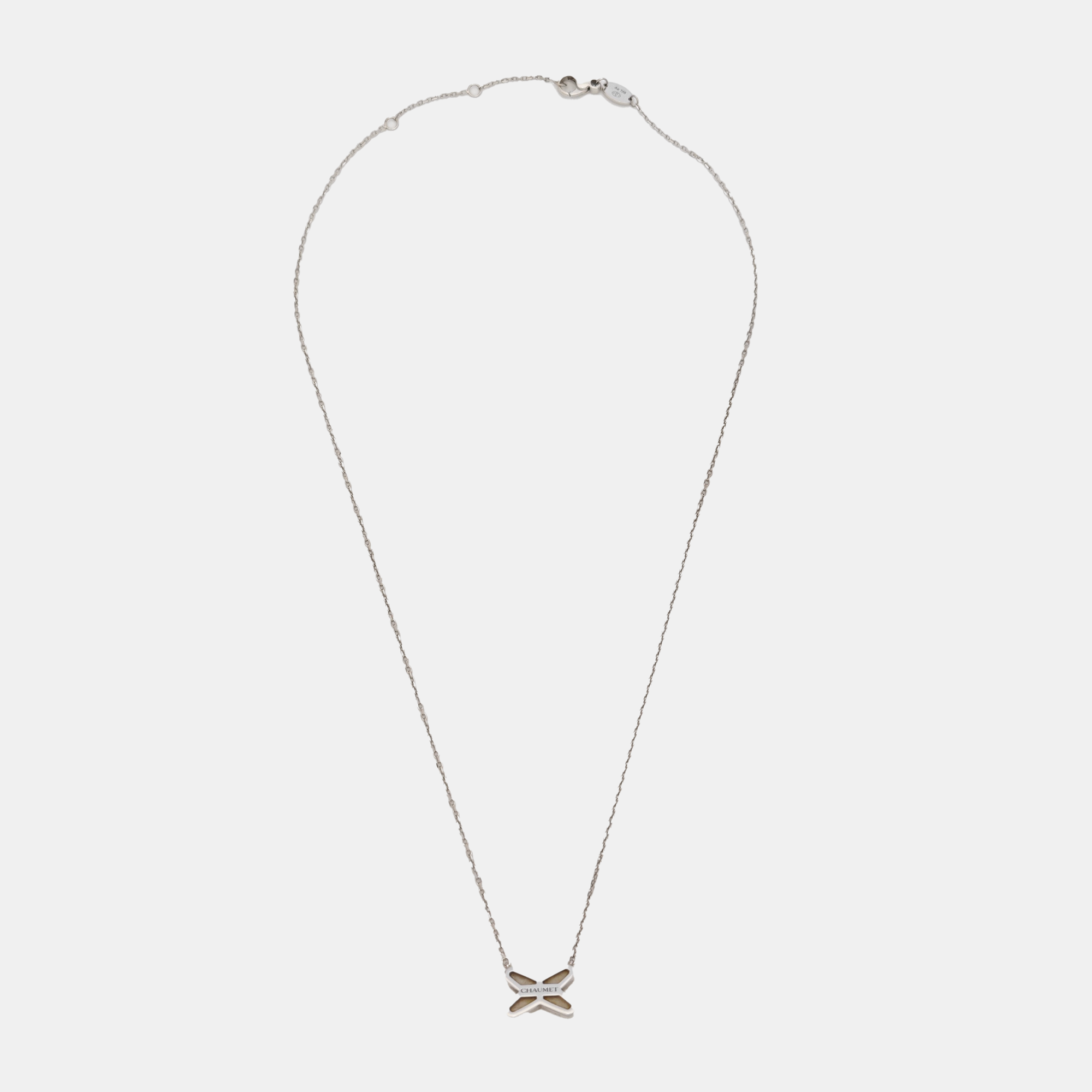 Jeux De Liens 18k White Gold Silver Necklace