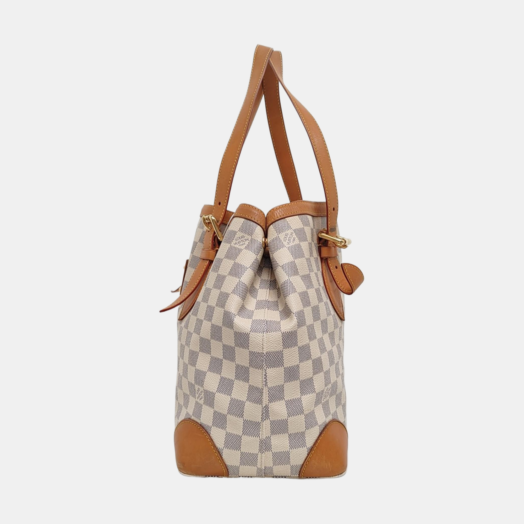 HAMPSTEAD MM Damier Azur Coated Canvas White