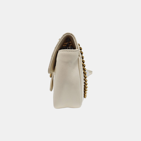 GG Marmont Small Quilted Calfskin White
