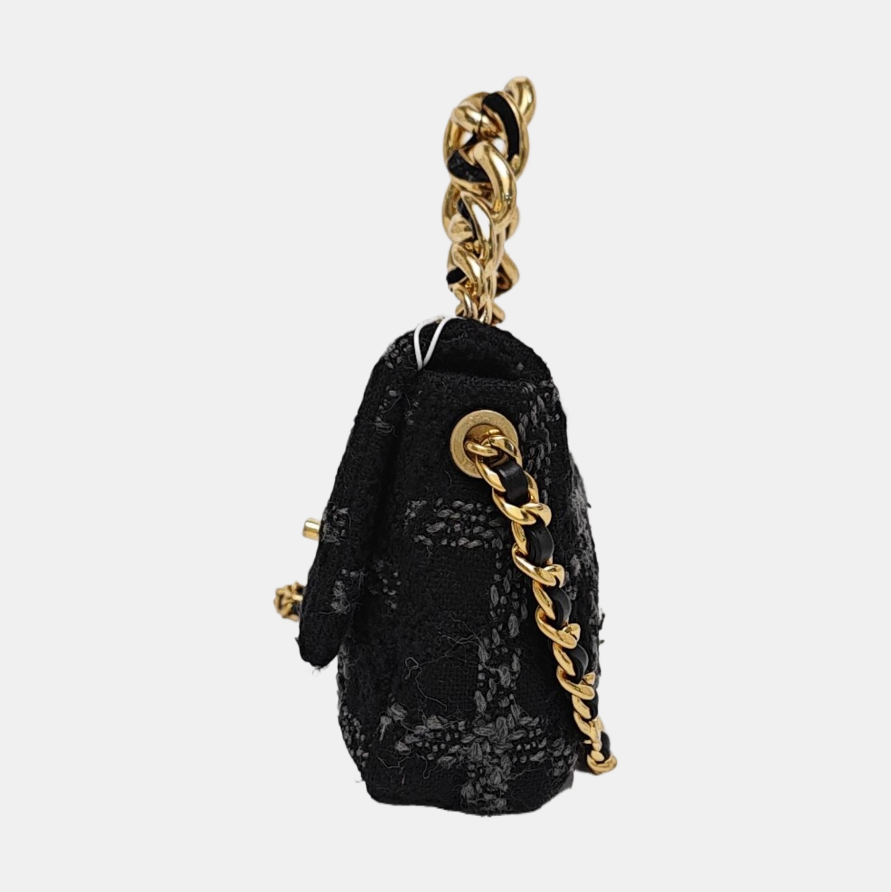 CHANEL 19 Small Quilted Wool Black