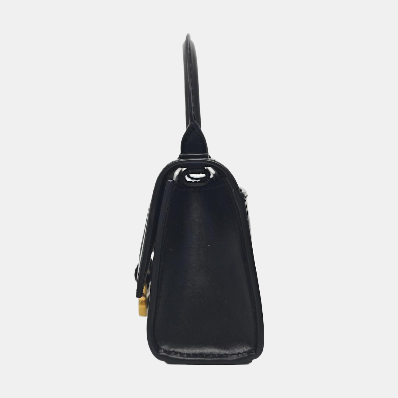 Minibolso de piel de becerro Hourglass negro
