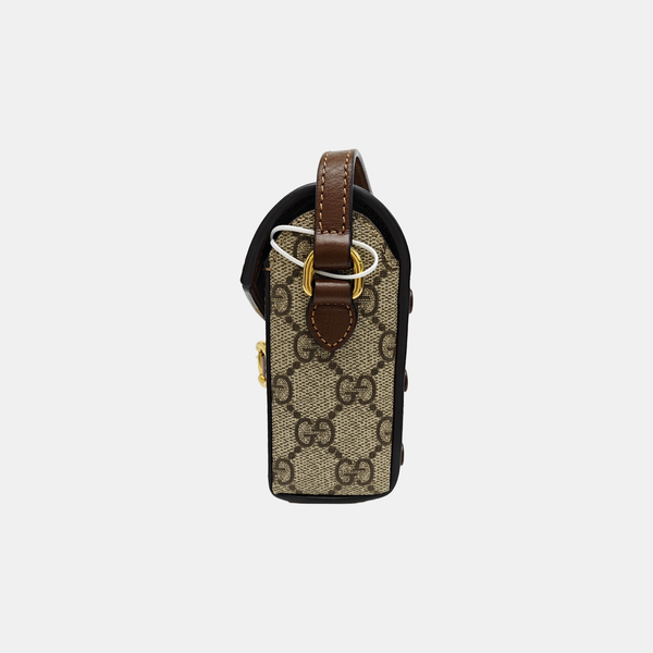 Horsebit 1955 Mini Monogram Coated Canvas Beige