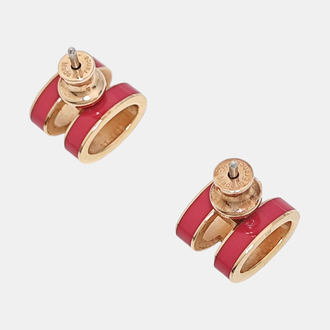 Pop H Metal Rose Gold Stud Earrings