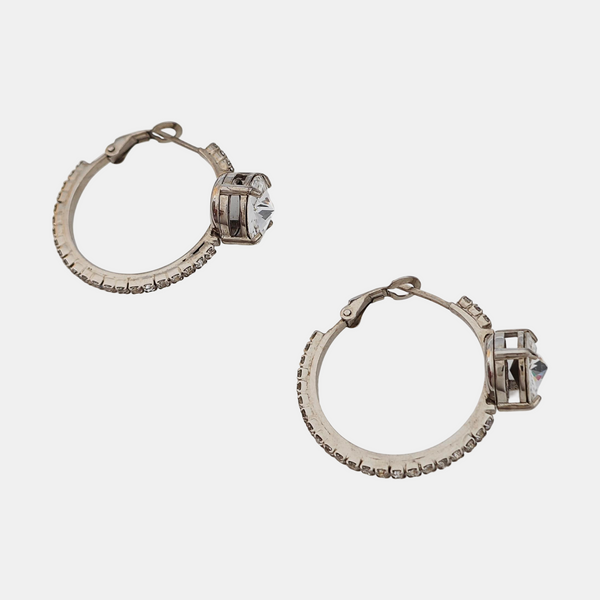 Synthetic Crystal Silver Stud Earrings