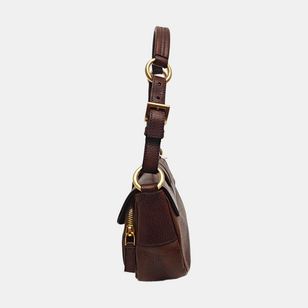 Calfskin Top Handle Bag Brown