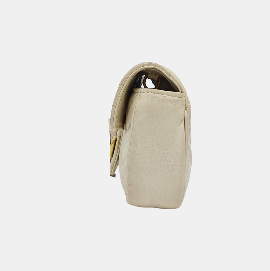 GG Marmont Mini Quilted Calfskin White