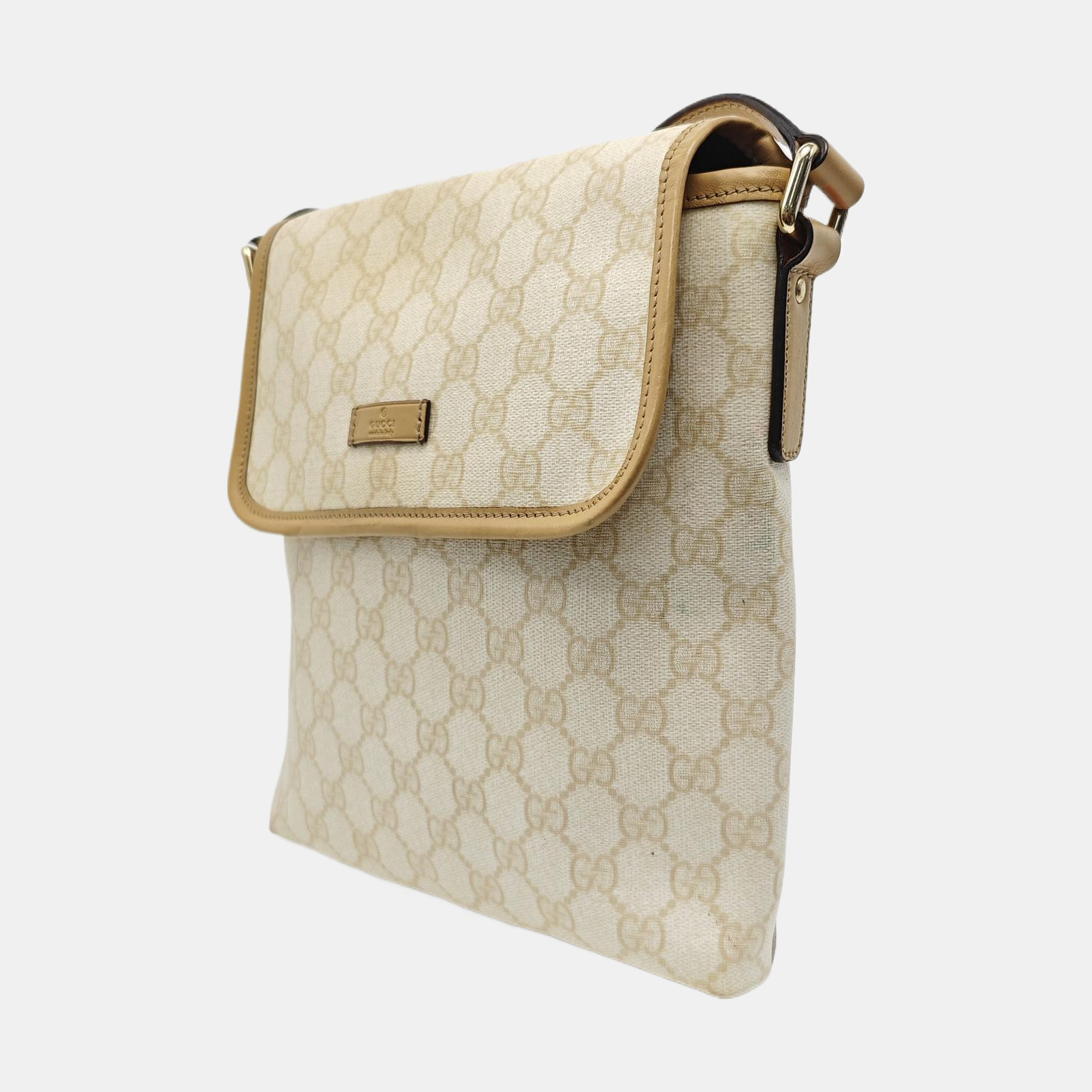 Monogram Coated Canvas Shoulder Bag Beige