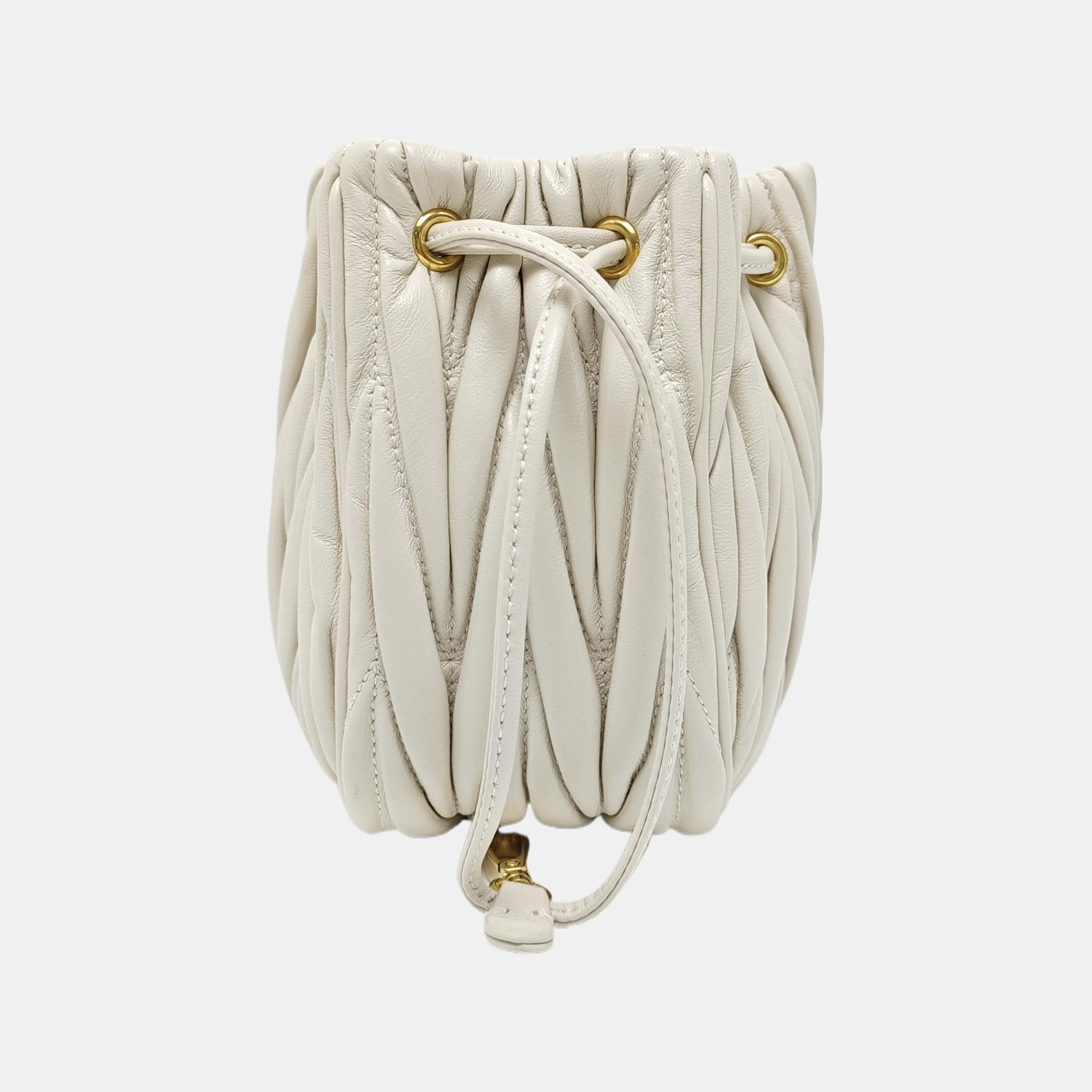 Matelassé Quilted Lambskin White