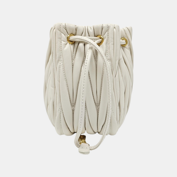 Matelassé Quilted Lambskin White