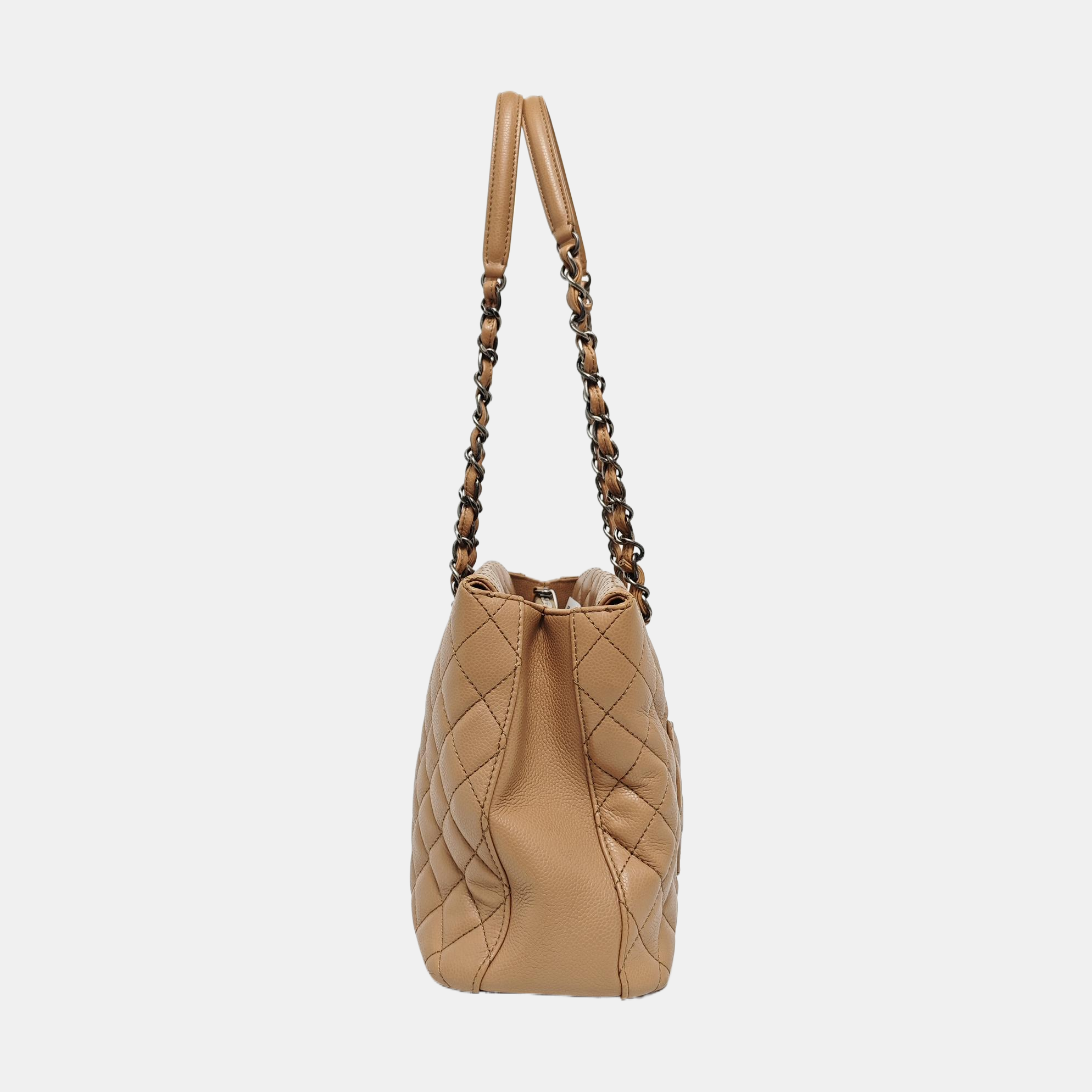 SHIVA Quilted Grained Calfskin Beige