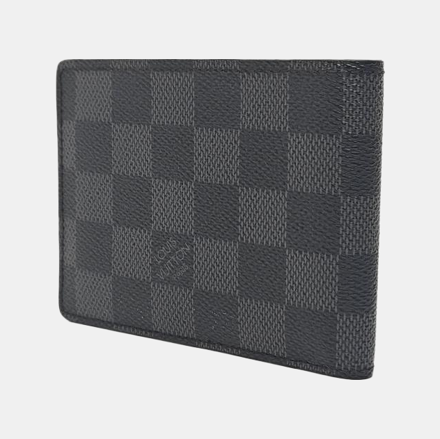 AMERIGO Damier Graphite Coated Canvas Gray Wallet